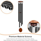 Bursvik 60" Aluminum Wind Chimes for Outside (Black), 5 Heavy Duty Tubes - Image 4