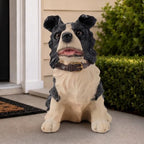 Tuxedo Border Collie Statues Outdoor Decorative, Dog Memorial Statue for Yard Lawn Patio Porch, Garden Pet Grave Marker Figures, by Unknown