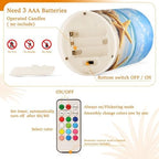 ALAZA Starfish Shells Beach Flameless Candles, LED Pillar Candles with Remote Timer, Battery Operated Candles Set of 2 - Image 6