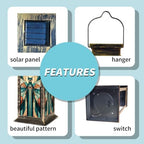 Solar Lantern Vintage 1960s Style Fox Outdoor Waterproof Garden Hanging Lantern Solar Powered Lighting Outside Solar Light for Patio Yard Camping, Gifts for Women Mom - Image 5
