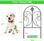 Decorative Garden Fence 19 Pack, 24in(H) x 20ft(L) Animal Barrier Fence, Rustproof Metal Fencing for Yard, Dog Rabbits Wire Section Garden Edging Border for Yard Patio Garden, Arched - Image 2