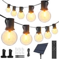 Ollny 2Packs 60FT 25 Bulbs Solar String Lights Waterproof with Remote by Ollny