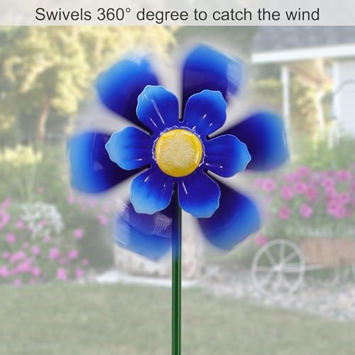 Metal Flower Wind Spinner Lawn Stakes Yard Art, Garden Iron Handicrafts - Image 7