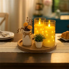 Amber Flickering Flameless Candles with Remote Timer, 6 pcs LED Battery Operated Candles with String Lights, Same Size D3 H6 - Image 2