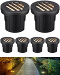 LEONLITE 6-Pack Dia. 4 Inch 5CCT Well Light Grated Top Black by LEONLITE