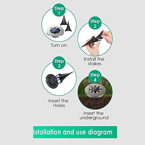 Solar Ground Lights Ip65 10 Lamp Beads Solar Garden Lights Outdoor Led Disk Lights Waterproof In-Ground Outdoor Landscape Lighting for Lawn Patio Pathway Yard Deck Walkway Flood Light,White Ligh - Image 6