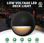 GKOLED Low Voltage LED Deck Lights, Landscape Step Stair Railing Light with 2W Integrated LED Chips, Die-cast Aluminum 12V AC/DC Accent Lighting Fixtures with Black Powder Coated Finish (4-Pack) - Image 2