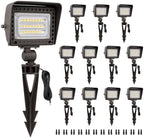 Gardenreet 12V Low Voltage Landscape Flood Lights, 7W LED Outdoor Wall Washer Lights 800LM Each, 2700K Warm White IP65 Aluminum Flood Lights, Angle Adjustable Wide Beam for Garden Beds, Yard, 12 Pack by Gardenreet