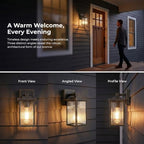 Black Brush Gold Porch Light, Waterproof Outdoor Wall Light - Image 4