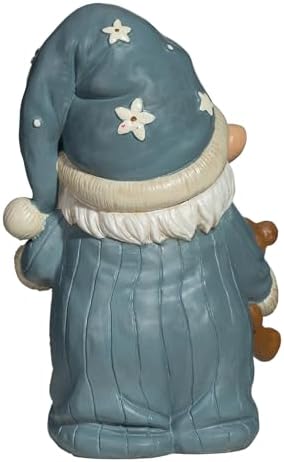 Sleepy Garden Gnome with Teddy Bear & Lantern - 9" Weatherproof Resin Statue - Indoor Outdoor Decor - Whimsical for Home, Patio & Lawn - Image 5