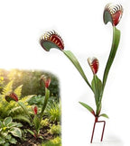 Whimsical Metal Carnivorous Plant Garden Stake by Boniuluc