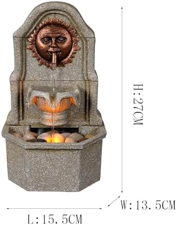 Tabletop Fountain Waterfall Sun Desktop Fountain Resin Running Water Ornaments Circulating Small Vintage Home Decoration - Image 2