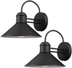 Globe Electric 44165 1-Light Outdoor Wall Sconce, 2-Pack, Weatherproof, Black Finish, Outdoor Lighting Modern, Wall Lighting, Porch Light, Front Porch Décor, Patio Décor, Outdoor, Bulb Not Included by GlobeElectric