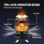9 Inch Tabletop Fire Pit, Portable Stainless Steel Table Firepit, Black - Image 5
