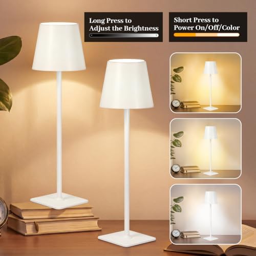 Retisee 12 Pack Cordless Table Lamp Portable Rechargeable Lamps, White - Image 3