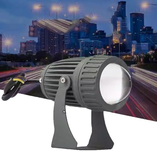 Rotation Led Beam Lamp, 10W Outdoor LED Spot Lights, IP66 Waterproof Ground Landscape Lights, Narrow Beam Wall Washer Spotlights, for Billboard Building Lighting(White,12V) by Unknown