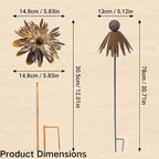 Vintage Rusty Cornflower Statues Stake, Metal Artistic Wire Art Decor Rustic Garden Sculptures,Outdoor Iron Copper Garden Decor for Lawns Yard Patio Home Farmhouse Decoration (3A) - Image 7
