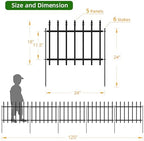Decorative Metal Garden Fence 18" x 10', Small Fence Border with Stakes - Image 4