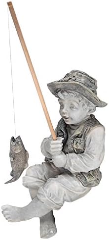 Design Toscano NG32122 Frederic the Little Fisherman of Avignon Lightweight Polyresin Statue, 15 Inch, Two Tone Stone - Image 6
