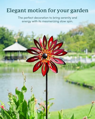Kinetic Wind Spinners Outdoor - 83" H Wind Sculpture for Yard - Image 2