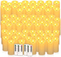 72 Pack Christmas Decoration Flickering Flameless Candles, Battery Operated Candles,Waterproof Outdoor LED Pillar Candles for Home ,Wedding,Halloween,Birthday,Valentine'sDay (D2.2 xH 5" 6" 7" Ivory) by fclayvts