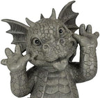 Ebros Gift Whimsical Garden Dragon Making Silly Funny Faces Statue 10.25" H Cute Baby Dragon Faux Stone Resin Finish Figurine Dungeons and Dragons Mythical Fantasy Sculpture Guest Greeter Home Decor - Image 4