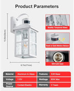 2 Pack Motion Sensor Porch Light Dusk to Dawn Outdoor Wall Light - Image 5