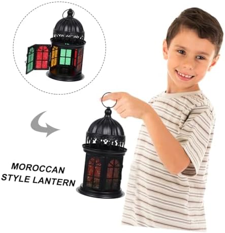 Moroccan Style Candle Lantern Black Tinplate Xmas Halloween Decor - Image 3