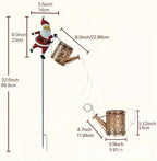 Christmas Solar Kettle Lights, Santa Watering Can Lights (Colored Light) - Image 6