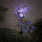 TERESA'S COLLECTIONS 2 Pack Peacock Solar Garden Lights, Metal Garden Decor for Outside, Solar Outdoor Lights Decorative Stake Lawn Ornaments Yard Art for Patio Decorations - Image 3