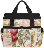 Apples Flowers Garden Tool Bag Tote for Men Women Multiple Pockets Wide Mouth Heavy Duty Waterproof Tool Organizer Bag for Outdoor Lawn Yard Portable Gardening Storage With Elasticbands by Unknown
