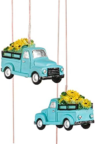 Evergreen Color Changing Solar Mobile with Spinning Light Refractor, Truck with Florals- 7 x 29 x 7 Inches Fade and Weather Resistant Outdoor Decoration for Homes, Yards and Gardens - Image 5