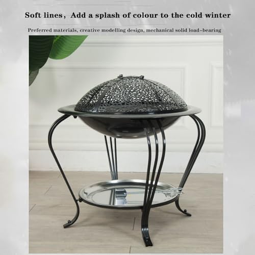 BNEI European Style fire Pit, Portable Tabletop fire Pit with fire net Cover, 55 * 60 cm, Suitable for Winter Warming, Barbecue (Large) - Image 4