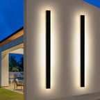 2 Pack Modern Outdoor Wall Light, 3000K Warm White 71inch LED Wall Sconce, IP65 Waterproof Exterior Lighting, Black Aluminium Minimalist Long Wall Lamp for Patio, Garage, Yard by Daoseolo