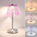 Shenmoyl Cordless Touch Table Lamp with 5200mAh Battery - 3 Adjustable Color Temperatures & Dimmable, Rechargeable Desk Lamp for Bedroom, Living Room, Office, Entryway, Bookshelves (Clear Purple Rose) by Shenmoyl