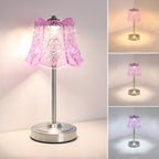 Shenmoyl Cordless Touch Table Lamp with 5200mAh Battery - 3 Adjustable Color Temperatures & Dimmable, Rechargeable Desk Lamp for Bedroom, Living Room, Office, Entryway, Bookshelves (Clear Purple Rose) by Shenmoyl