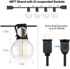 SUNTHIN 48FT Outdoor String Lights with 25 G40 LED Bulbs (1 Spare) - Image 3