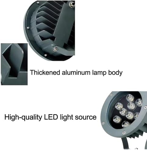 Tree Spotlight LED Beam Spotlight - Round Outdoor LED Flood Light, AC 220V IP65 Waterproof Triple Plug-in Tree Lamp, Garden Courtyard Greening Lawn Projection Tree Landscape Spotlight(Blue,A-9W) - Image 5