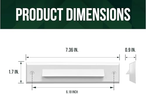GKOLED 6 Pack LED Low Voltage Stair Lights, Linear Shape Cutoff Outdoor Step Lights, Landscape Lighting, 2W 9-15V AC/DC 3000K Waterproof Accent Deck Lights, Die-cast Aluminum, Glossy White - Image 4