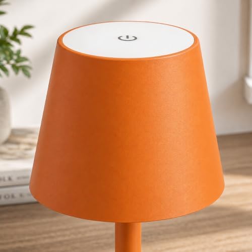 Yogaret Orange Cordless Table Lamp Set of 2-3 Way and Stepless Dimmable - for Restaurant Dining Bedroom Home Bar - Image 3