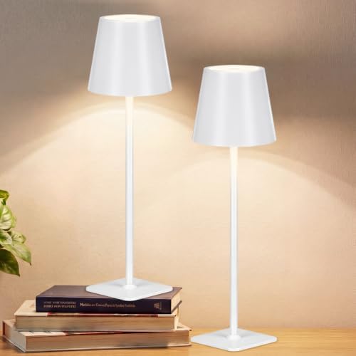 Retisee 2 Pack Cordless Table Lamp Portable Rechargeable Lamps, White by Retisee