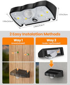 VOLISUN Fence Lights Solar Powered, Motion Sensor Outdoor Lights, IP65 Waterproof, 3 Modes, Dusk to Dawn, 6000K Cool White Solar Fence Lights for Garden Yard 8 Pack - Image 3