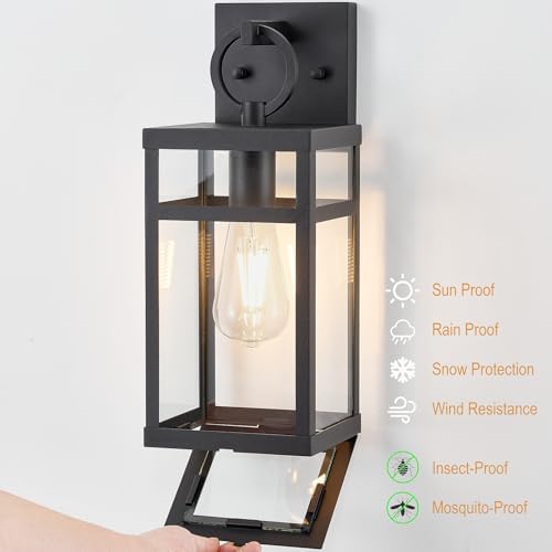 14 Inch Traditional Insect‑Proof Outdoor Wall Light Sconce 2‑Pack - Image 3