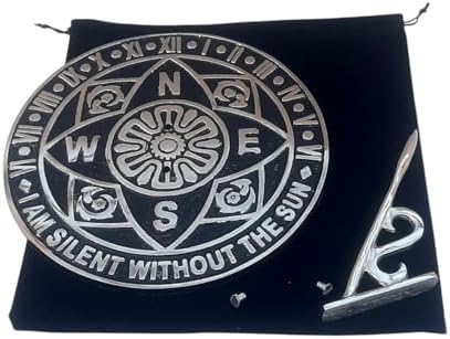 Solid Aluminum Sundial Clock for Garden Yard Outdoor, Handmade Silver & Black Garden Sundial with Velvet Case Home Decor Gift Garden Gift - Image 7