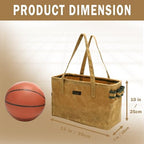 Open Top Tool Bag, Heavy Duty 16oz Waxed Canvas Tool Bag with Inside Pockets & Sturdy Handles - for Gardner Carpenter Craftsman - Tool Tote Bag Pouch | 15"Lx7"Wx10"H | Khaki - Image 2