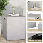 Propane Tank Cover Table, 20 LB Propane Tank Storage Box, Modern Outdoor Gas Tank Covers Hideaway Table for Propane Fire Pit and Gas, Square Tank Holder with Handles (Gray) 16'' X 20'' - Image 3
