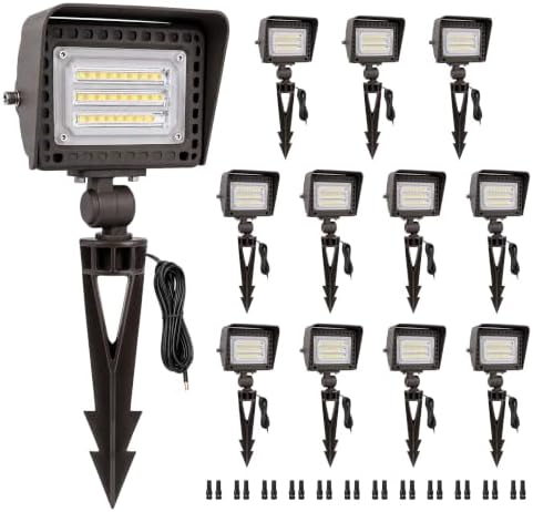 Gardenreet 12V Low Voltage Landscape Flood Lights, 5-20W, 3CCT, 12 Pack by Gardenreet