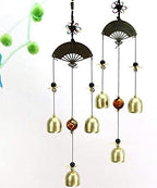 Wind Chime Hanging Outdoor Bronze Yard Garden Wind Chimes Decoration Chinese Style Chime with Poem Caved On The Fan Multi Tubes Wind Chime for Garden - Image 6