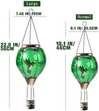 Hot Air Balloon Solar Lantern - Large Hummingbird Bird Glass Lantern, Simulated Flickering & Dancing Flame, Big Outdoor Hanging Sunflower Yard Light Waterproof IP65 for Patio Lawn Porch Decor Gift - Image 3