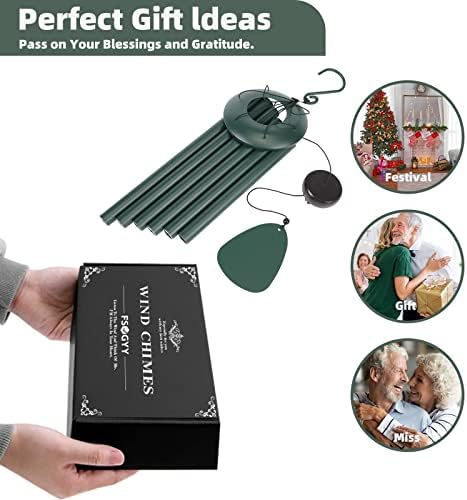 FSVGYY Wind-Chimes-Outdoor-Deep-Tone, Large Soothing Melodic Tones Windchimes, Wind Chimes for Outside, Memorial Wind Chime Best Gift for Mom Women Grandma Neighbors(32" Forest Green Coated Aluminum) - Image 6
